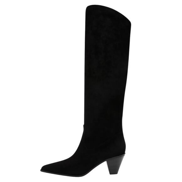 Anne Klein Women's Ware Pointed Toe Knee High Boots Black Size 8 1/2 - Picture 2 of 5